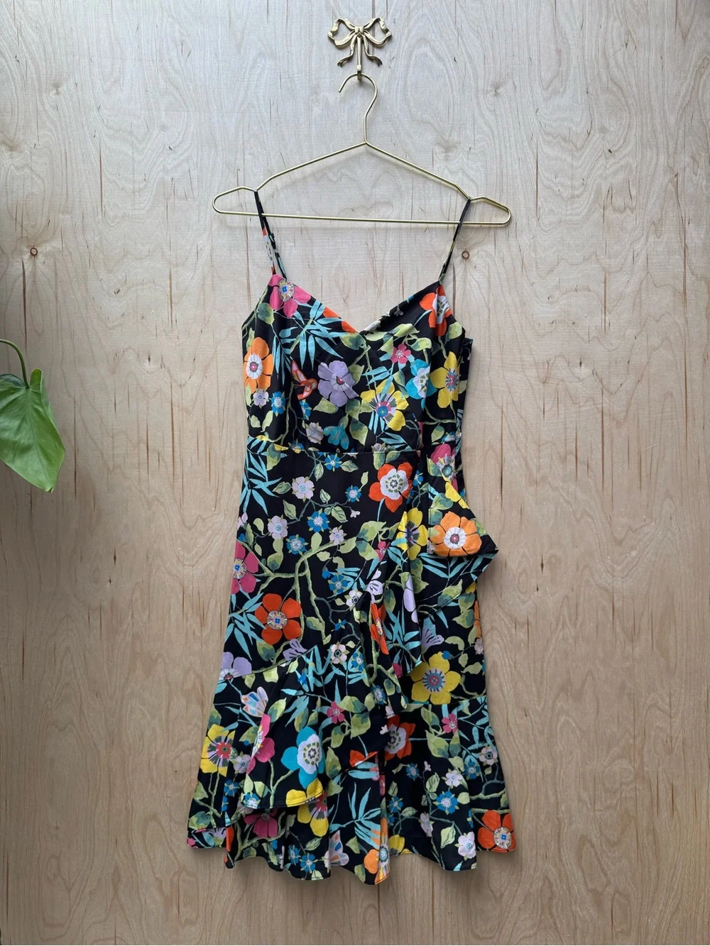 J CREW Ruffle Dress Liberty Pavilion Black Floral 2